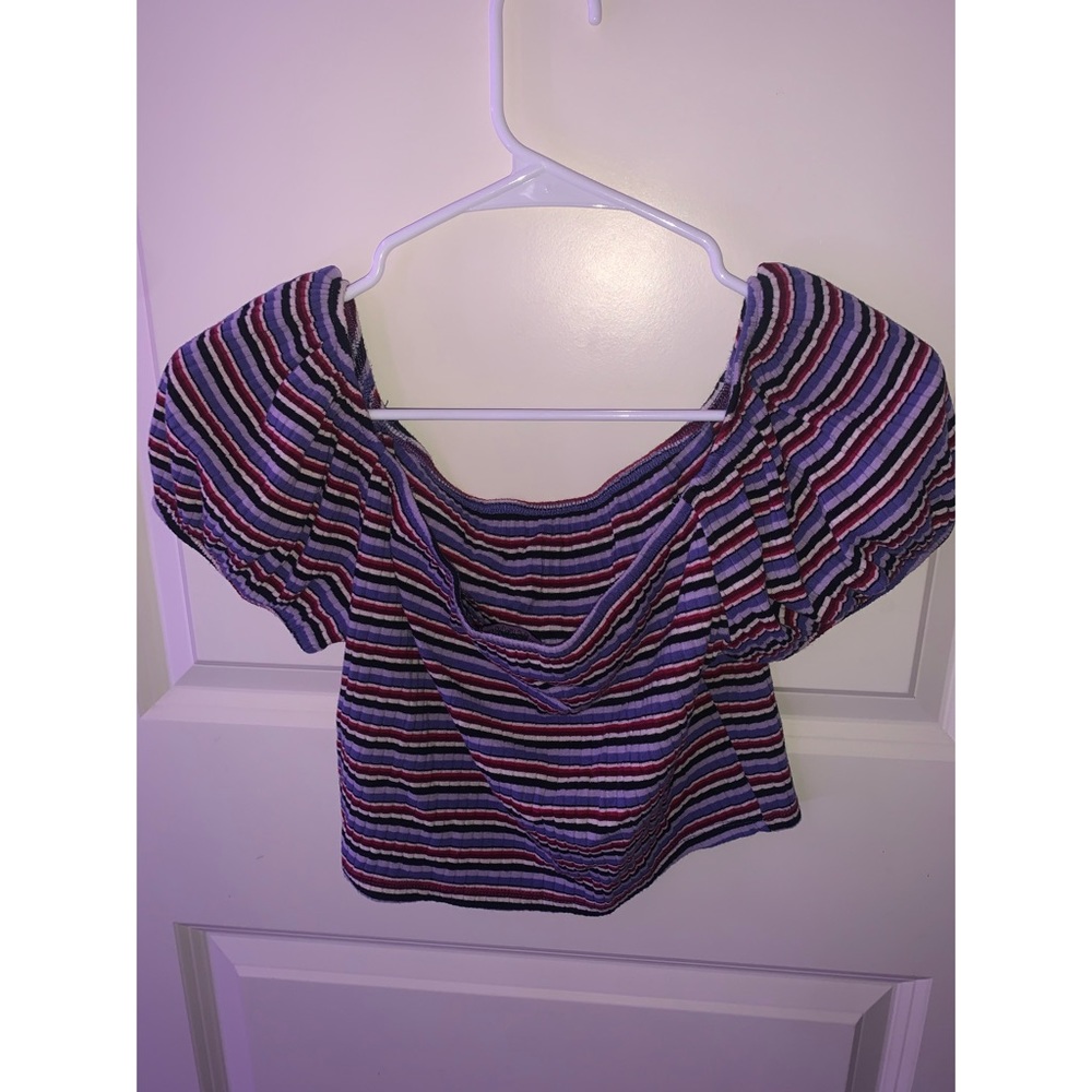 colorful striped crop top